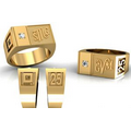 10KT Custom Rectangular Ring with Optional Stone